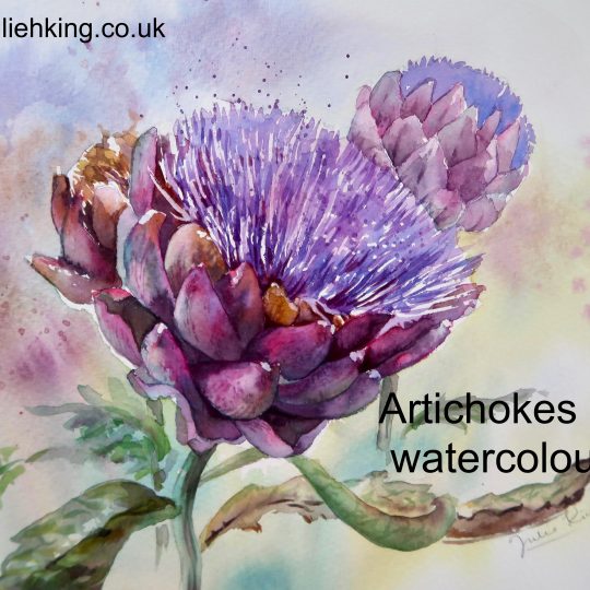 Artichokes in watercolour